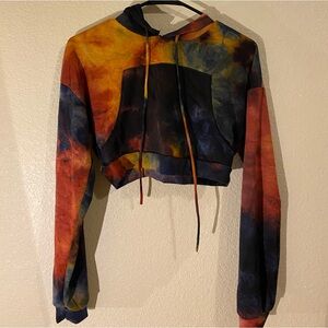 Cropped Tie-Dye Hoodie